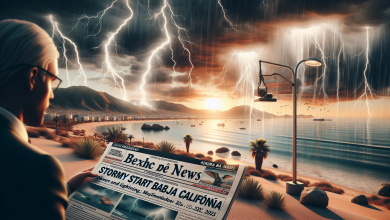 Tormentoso inicio de semana en Baja California: chubascos y rayos el lunes 22 de septiembre de 2025