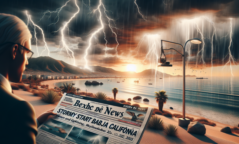 Tormentoso inicio de semana en Baja California: chubascos y rayos el lunes 22 de septiembre de 2025