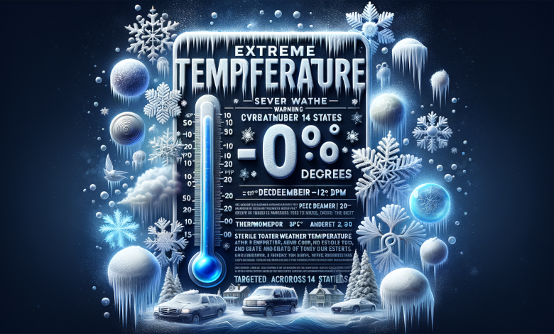 Alerta por temperaturas extremas de hasta -10 grados en 14 estados este 20 de diciembre